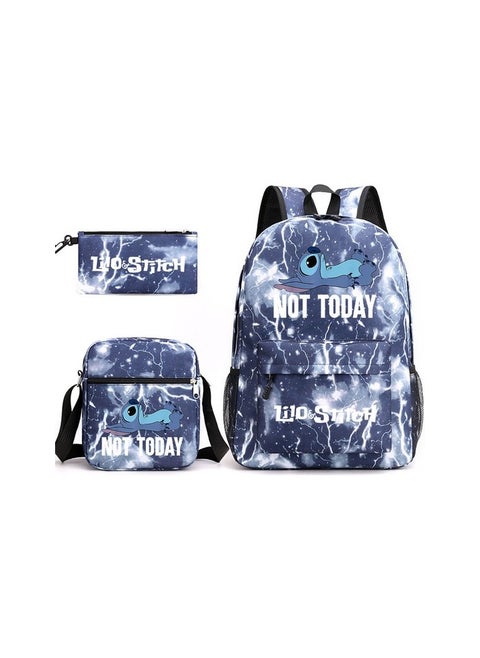 MDSJ Three Part Multi -Function Multifunctional School Bag Set Colour:Blue