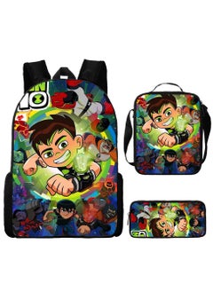 BEN 10 New Cartoon Student Backpack Three-Piece Set 29*16*42cm 