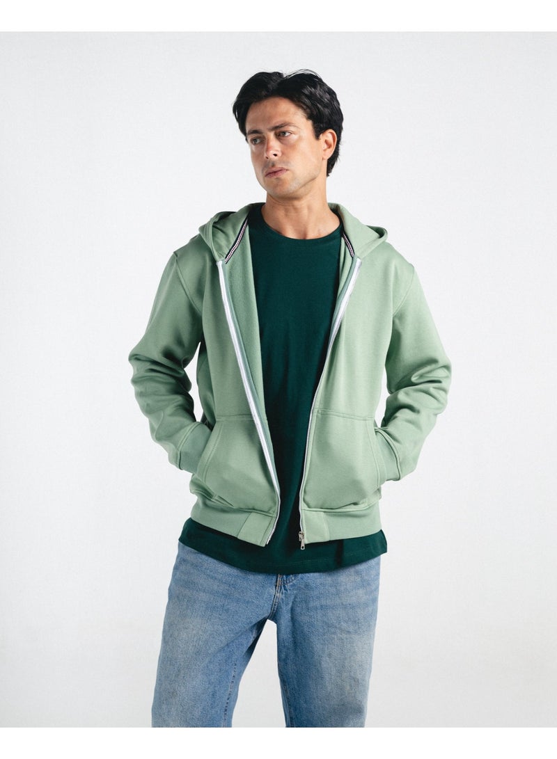 Feathers Oversized Men’s 100% Cotton Heavyweight Zip-Up Hoodie for Winter - Image 1