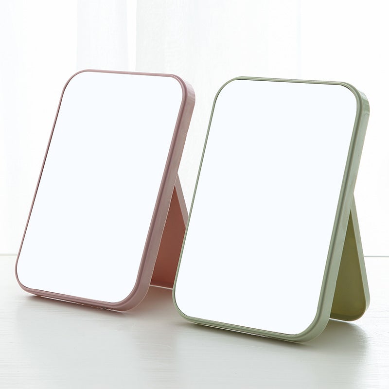 Hd Folding Makeup Mirror Portable Desktop Dressing Mirror Square Dormitory Students Desktop Small Mirror - Image 2