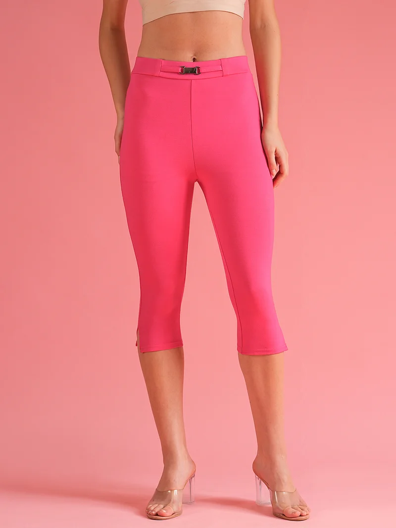 جلو باص جلوبس كابريز نسائي وردي سكيني فيت هاي رايز