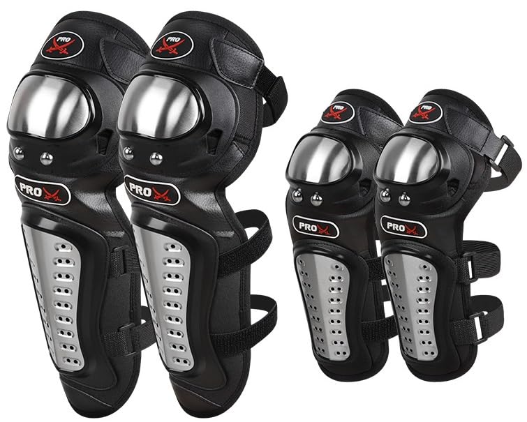 ELTRON Turbo Motorcycle Imported Carbon Steel Quality Breathable Adjustable Elbow & Knee Guard Pads Brace Attractive PROTACTIVE Bikers and Riders Motorcycle Knee and Elbow Protector Free Size (Black) - Image 1