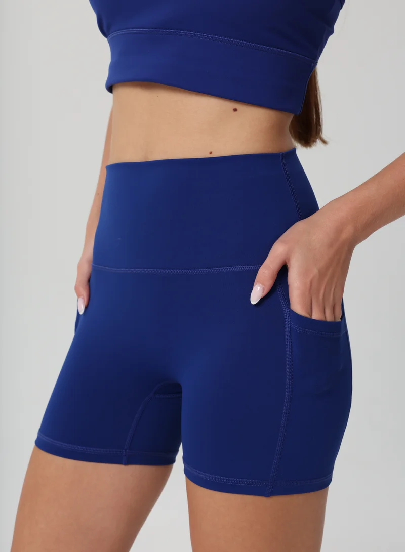 Mohuki Navy Levi Side Pocket Shorts for Women | Best Price UAE
