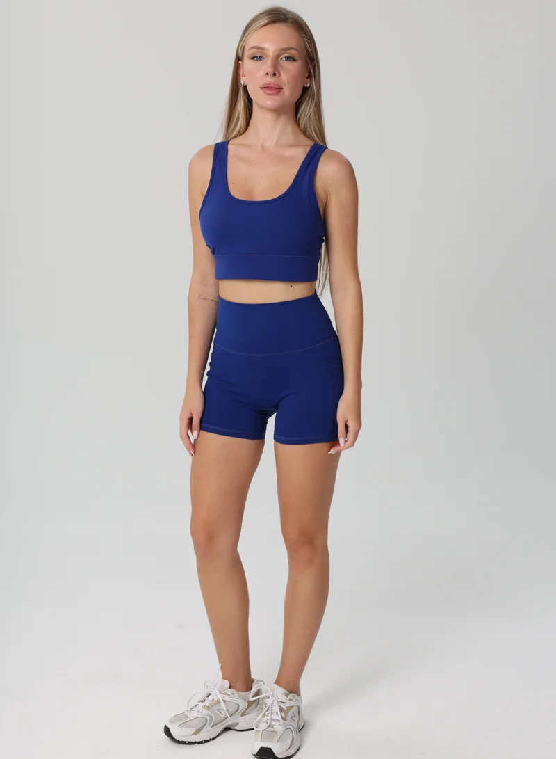 Mohuki Navy Levi Side Pocket Shorts for Women | Best Price UAE