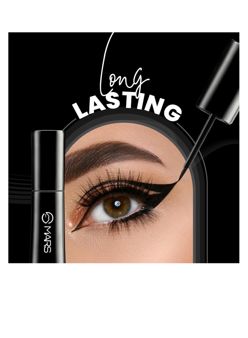 MARS Hyper Smooth Water Resistant Eyeliner  Long Lasting   Smudge Proof   One Swipe Precise Application Eye Liner for Women   10 gm - Image 2