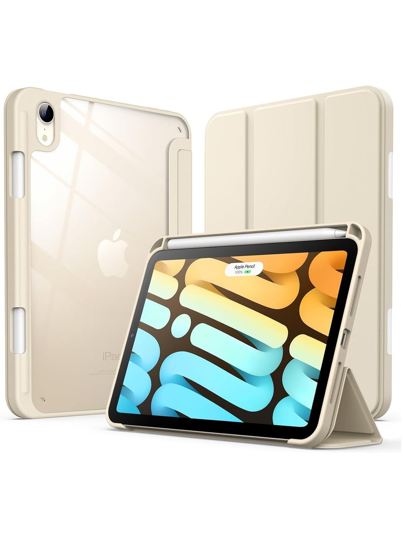 جي تيك iPad mini 6 8.3 بوصة موديل 2021 مع حامل قلم رصاص وغطاء خلفي شفاف وشفاف وحامل نحيف وغطاء لوحي مقاوم للصدمات وإيقاظ تلقائي ونوم ضوء النجوم - Image 1