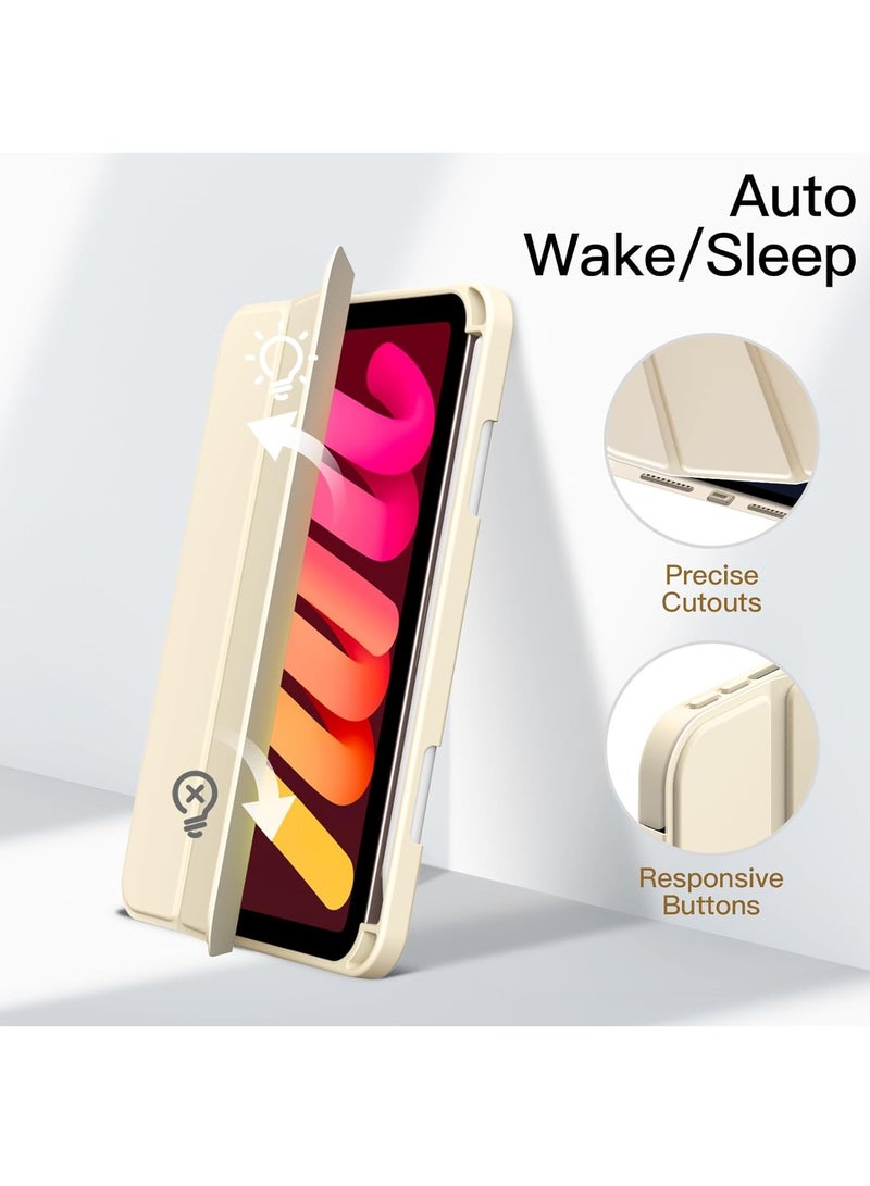 جي تيك iPad mini 6 8.3 بوصة موديل 2021 مع حامل قلم رصاص وغطاء خلفي شفاف وشفاف وحامل نحيف وغطاء لوحي مقاوم للصدمات وإيقاظ تلقائي ونوم ضوء النجوم - Image 5