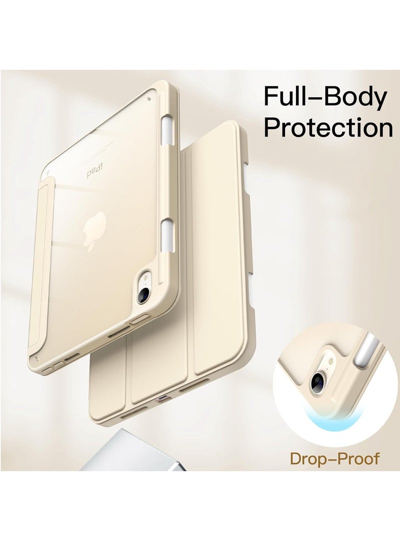 جي تيك iPad mini 6 8.3 بوصة موديل 2021 مع حامل قلم رصاص وغطاء خلفي شفاف وشفاف وحامل نحيف وغطاء لوحي مقاوم للصدمات وإيقاظ تلقائي ونوم ضوء النجوم - Image 3