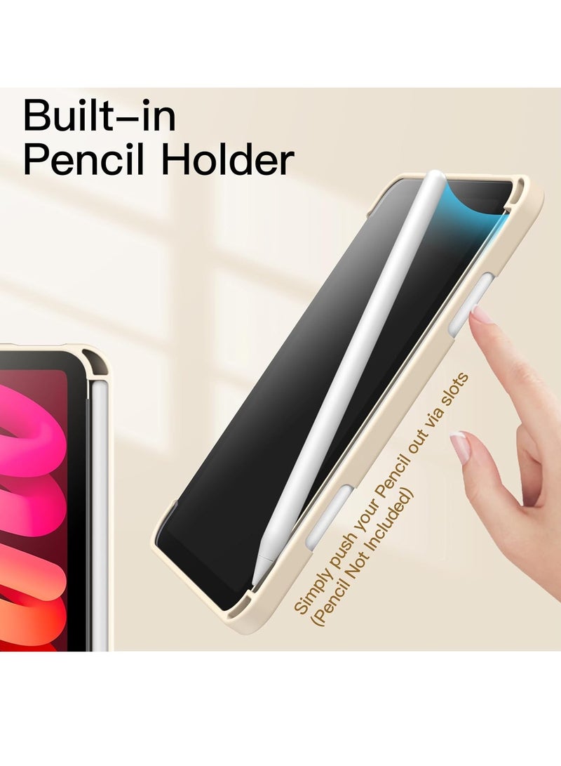 جي تيك iPad mini 6 8.3 بوصة موديل 2021 مع حامل قلم رصاص وغطاء خلفي شفاف وشفاف وحامل نحيف وغطاء لوحي مقاوم للصدمات وإيقاظ تلقائي ونوم ضوء النجوم - Image 4