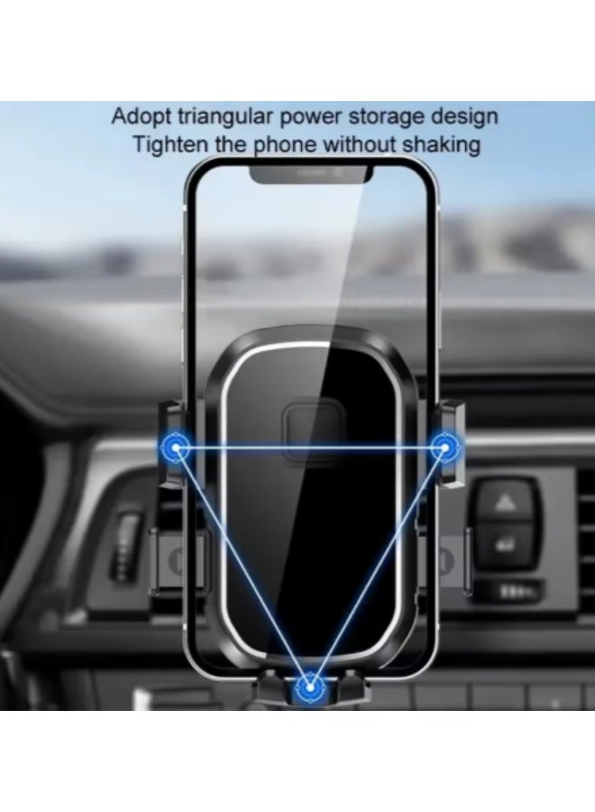 Car phone holder that rotates 360 degrees horizontally and vertically, equipped with a universal vent clip, suitable for iPhone, Huawei, Samsung, and other smartphones from 4 to 7 inches. - Image 5