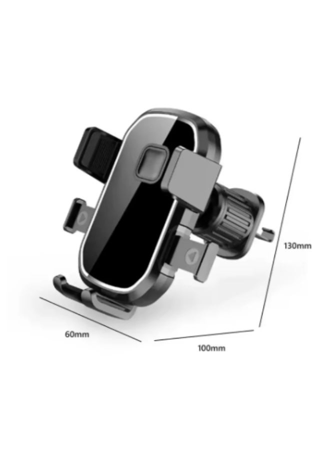 Car phone holder that rotates 360 degrees horizontally and vertically, equipped with a universal vent clip, suitable for iPhone, Huawei, Samsung, and other smartphones from 4 to 7 inches. - Image 3