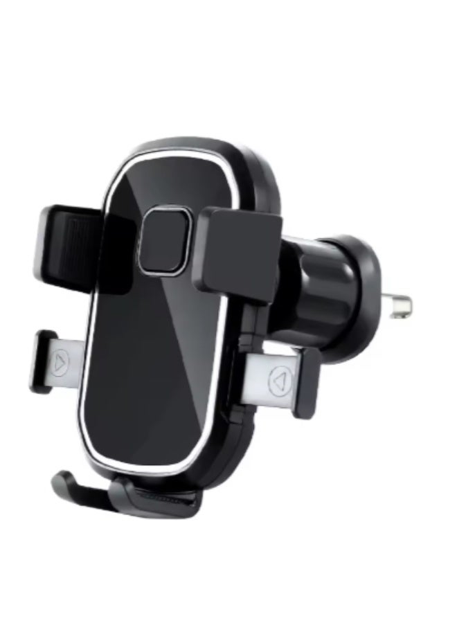 Car phone holder that rotates 360 degrees horizontally and vertically, equipped with a universal vent clip, suitable for iPhone, Huawei, Samsung, and other smartphones from 4 to 7 inches. - Image 1