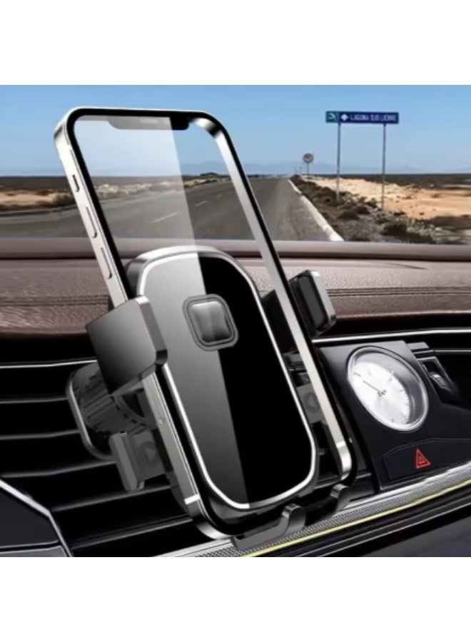 Car phone holder that rotates 360 degrees horizontally and vertically, equipped with a universal vent clip, suitable for iPhone, Huawei, Samsung, and other smartphones from 4 to 7 inches. - Image 4