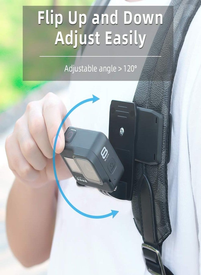 SUREWO 360 Degrees Rotatable Backpack Strap Clip Holder Mount for Gopro Hero 6/5 Black 5/4 Session 4 3+ 3 Sony Sports DV Camera and More - Image 4