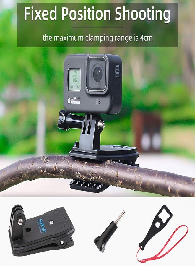 SUREWO 360 Degrees Rotatable Backpack Strap Clip Holder Mount for Gopro Hero 6/5 Black 5/4 Session 4 3+ 3 Sony Sports DV Camera and More - Image 5