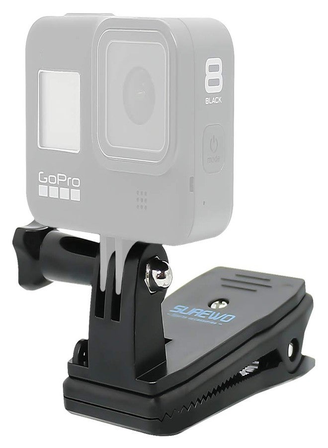 SUREWO 360 Degrees Rotatable Backpack Strap Clip Holder Mount for Gopro Hero 6/5 Black 5/4 Session 4 3+ 3 Sony Sports DV Camera and More - Image 1