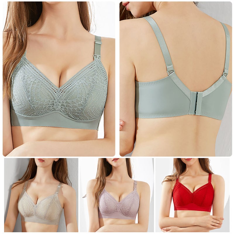 Women Nursing Bra Front Closure No Underwire Padded Soft Bralettes for Maternity Sleeping - Image 4