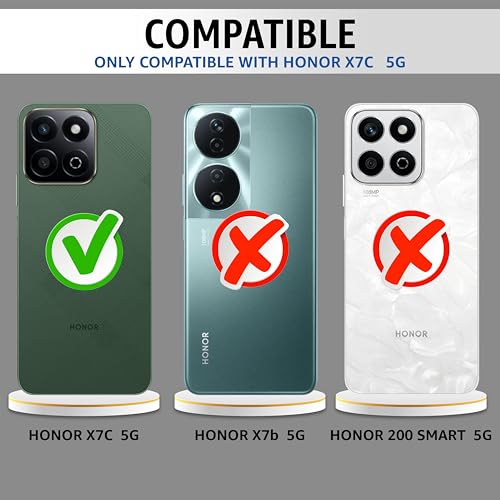 CEDO Backcover for Honor X7c (5G) | Camera Protection Shockproof Bumper-Edge | Acrylic Crystal Clear 360 Degree Protection TPU+PC | Transparent Eagle Back Case Cover (Black) - Image 2