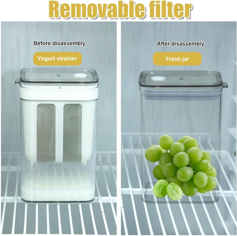 Calyrex Calyrex Yogurt Strainer Fine Mesh Strainer 1100 ML Cheese Yogurt Maker with Lid for Home and Kitchen Reusable Food Strainer Yogurt Milk Filter Kitchen Tools with Stainless Steel Mesh White  - Image 5