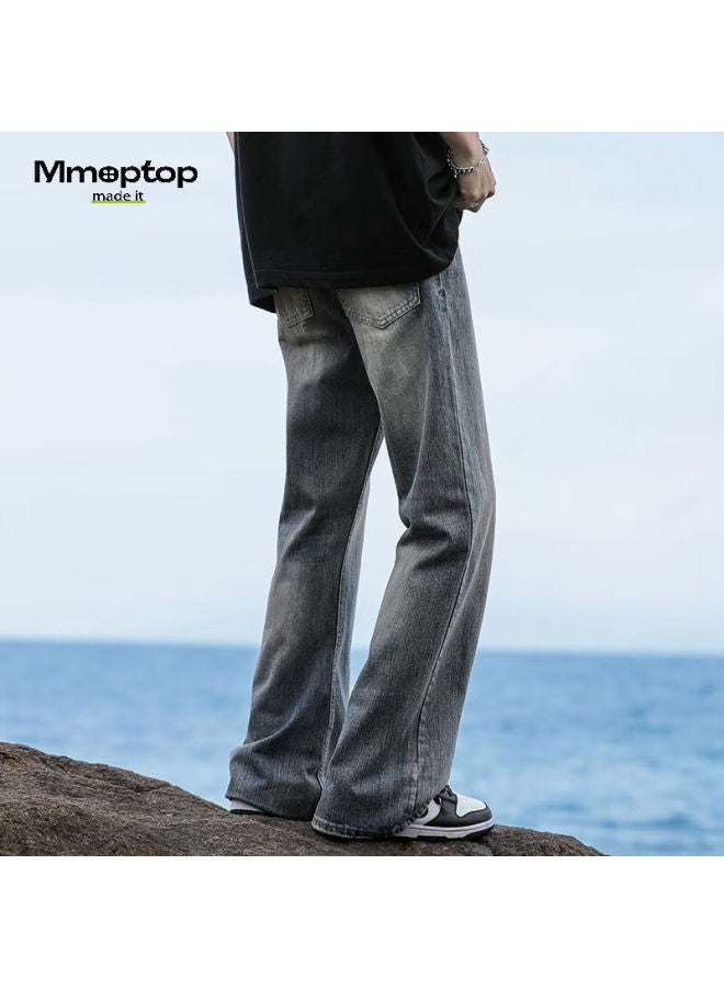 Mmoptop Vintage Denim Jeans Spring Summer American Streetwear Loose Comfortable Wide-leg Pants 898 Vintage Blue 2XL - Image 4