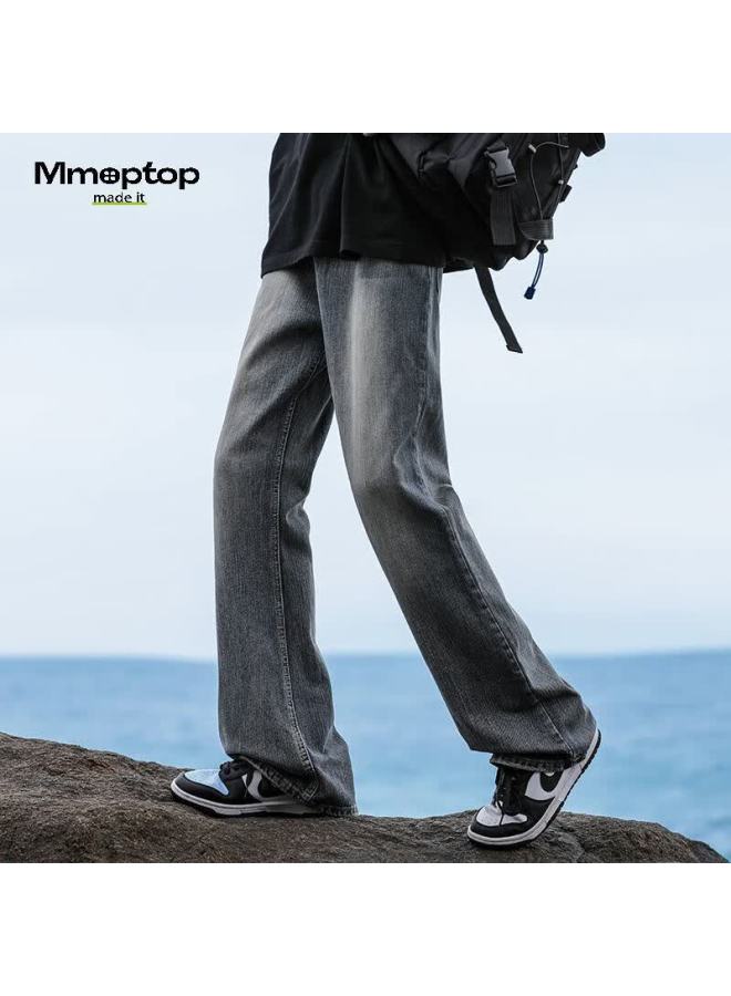 Mmoptop Vintage Denim Jeans Spring Summer American Streetwear Loose Comfortable Wide-leg Pants 898 Vintage Blue 2XL - Image 1