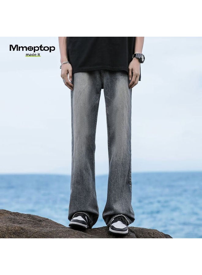 Mmoptop Vintage Denim Jeans Spring Summer American Streetwear Loose Comfortable Wide-leg Pants 898 Vintage Blue 2XL - Image 5