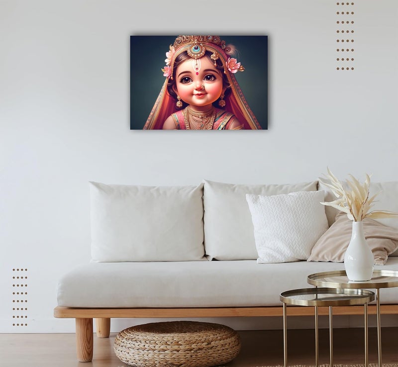 Anaadi Bal Krishna with Maa Yashoda Radha Rani Photo Poster Without Frame for Home Office Decoration 12x18 Inch Pack Of 2 Design 31 - Image 3