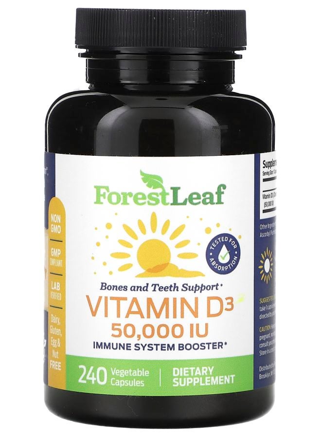 Vitamin D3 1250 mcg (50000 IU) 240 Vegetable Capsules