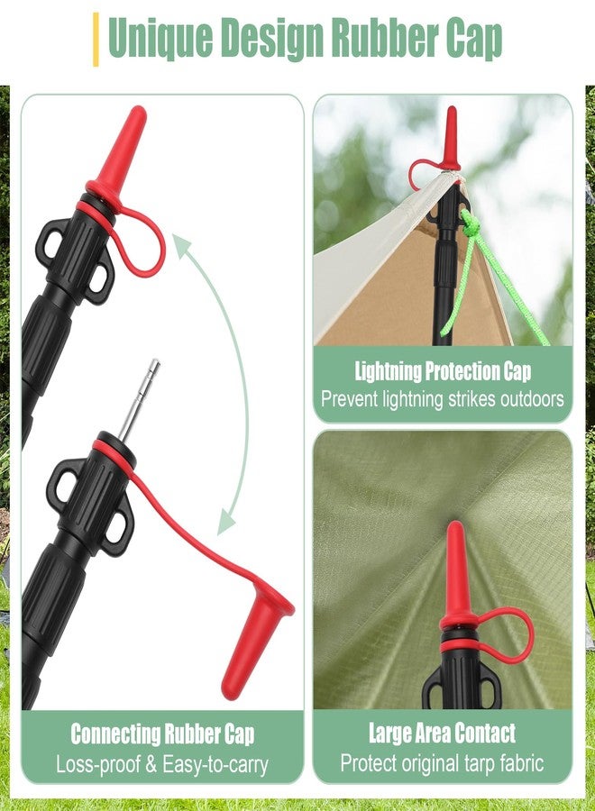 Dreamtrue Tarp Poles Telescoping, Upgraded 4-Section Adjustable Tent Poles, Heavy Duty Aluminum 8.7Ft Length Shade Sail Poles, Canopy Awning Support Poles Set Sun Shade Cloth Poles(Black-4pcs) - Image 5