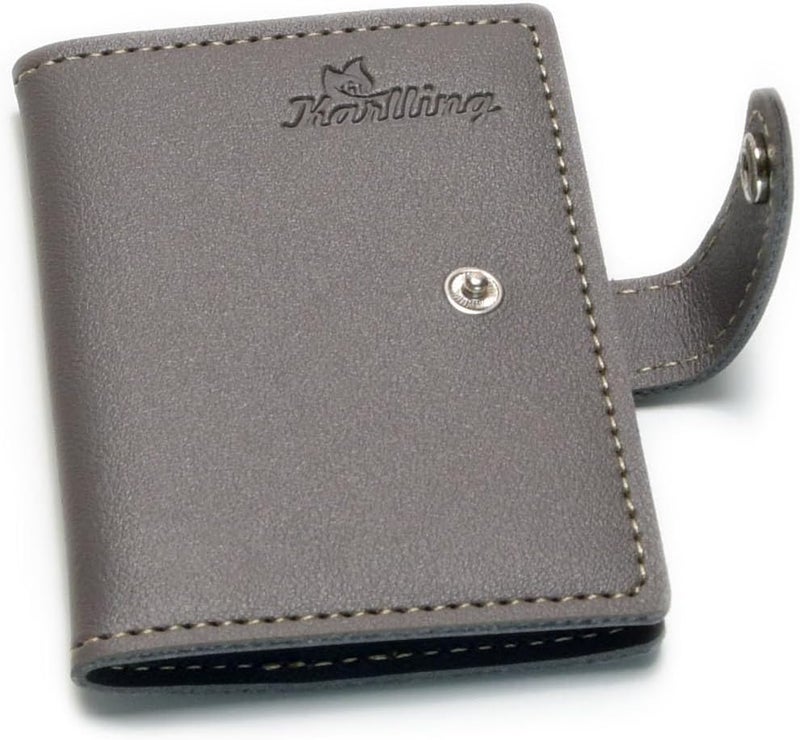 karlling credit card holder wallet for women/man soft leather business card holder card case organizer bag with 20 card sleeves inside(Gray) - Image 5