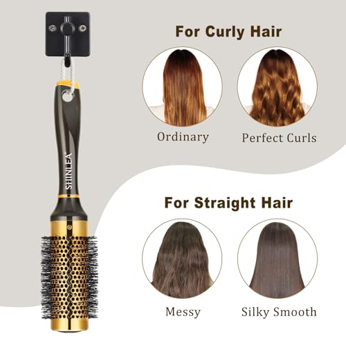 SHINLEA Small Round Hair Brush for Short Hair, Aluminum Roller Brush for Blow Drying, Salon Hairbrushes for Women Curly and Straight Hair - 1.3 Inch Barrel, 1.9 Inch with Bristles - Image 5