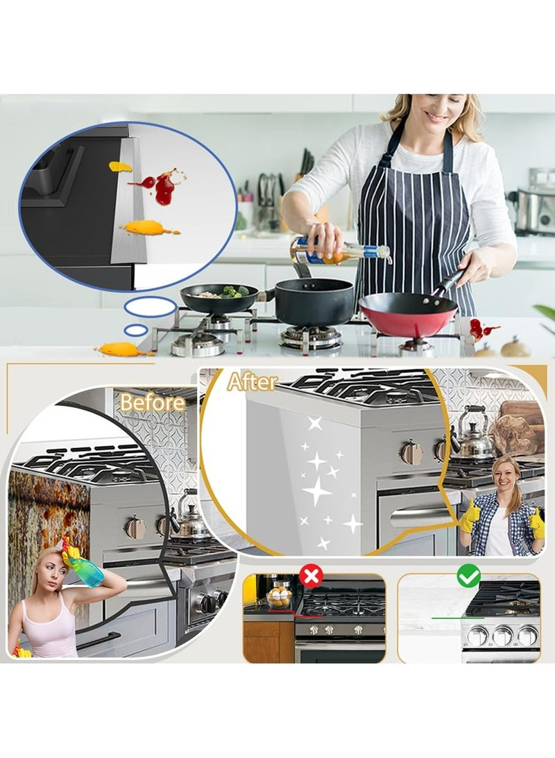 CMGTYYD Stainless Steel Stove Gap Covers,2 PCS Stove Gap Filler Adjustable Length 35cm to 70cm Stove Counter Gap Covers Heat Resistant and Easy to Clean Range Trim Kit Stove Gap Guards Oven Gap Filler  - Image 3