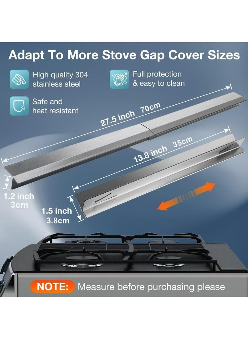 CMGTYYD Stainless Steel Stove Gap Covers,2 PCS Stove Gap Filler Adjustable Length 35cm to 70cm Stove Counter Gap Covers Heat Resistant and Easy to Clean Range Trim Kit Stove Gap Guards Oven Gap Filler  - Image 4