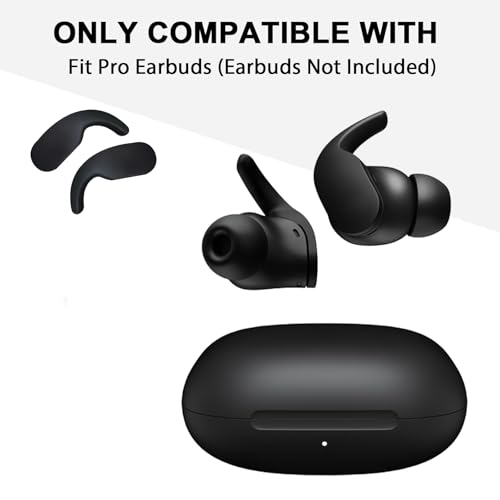 Adhiper 1 Pair Ear Hooks,Replacement Ear Hooks Wingtips for Beats Fit Pro Earbuds,Silicone Repair Parts Fit Pro Ear Wings Replacement (Left & Right Black) - Image 2