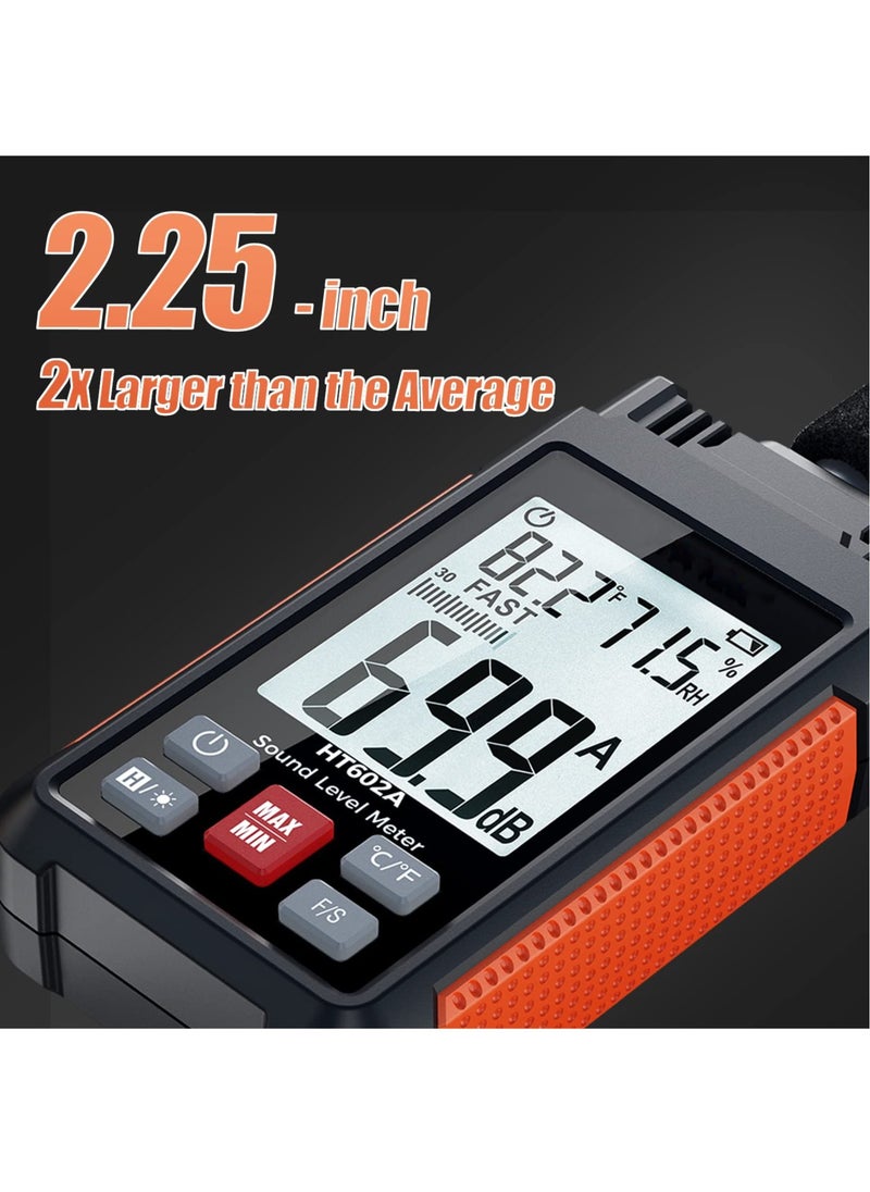 Generic - Protmex Sound Level Meter, 30-130dBA 30Hz-8KHz Decibel Meter with Large LCD Screen, Temperature and Humidity Measuring, A Weighting Mode, MAX/MIN, Fast/Slow, Data Hold, Backlight, Auto-Off Functions - Image 1