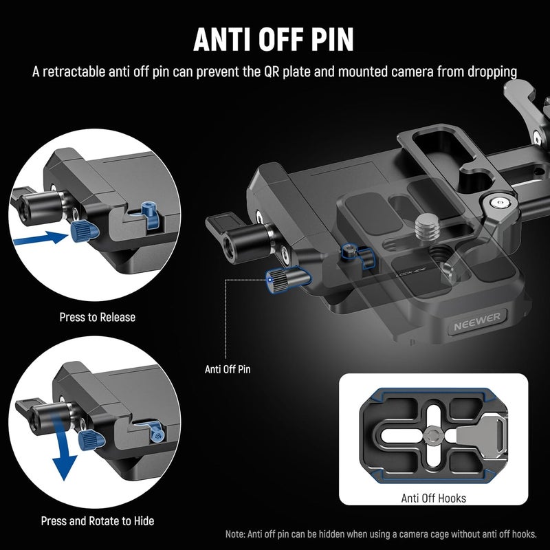 All storage space compatible V Mount Battery Plate with NATO Rails, Arca Type Baseplate for RS4 Pro RS3 Pro Gimbal, Modular DSLR Camera Video Rig Compatible with SmallRig V Lock Battery Camera Cage, PS016 Small apartment fit - Image 3