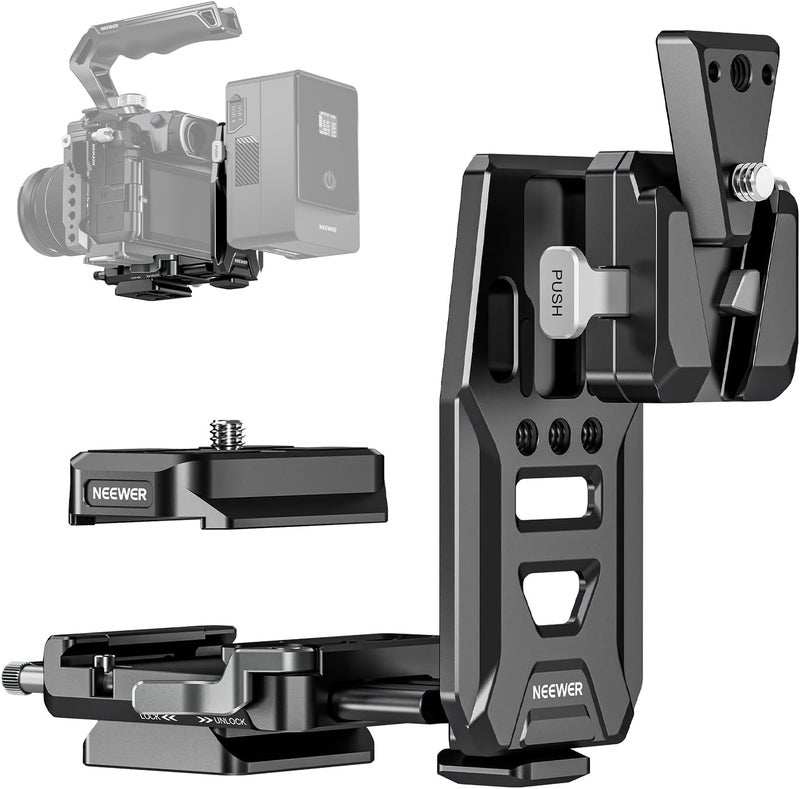 All storage space compatible V Mount Battery Plate with NATO Rails, Arca Type Baseplate for RS4 Pro RS3 Pro Gimbal, Modular DSLR Camera Video Rig Compatible with SmallRig V Lock Battery Camera Cage, PS016 Small apartment fit - Image 1