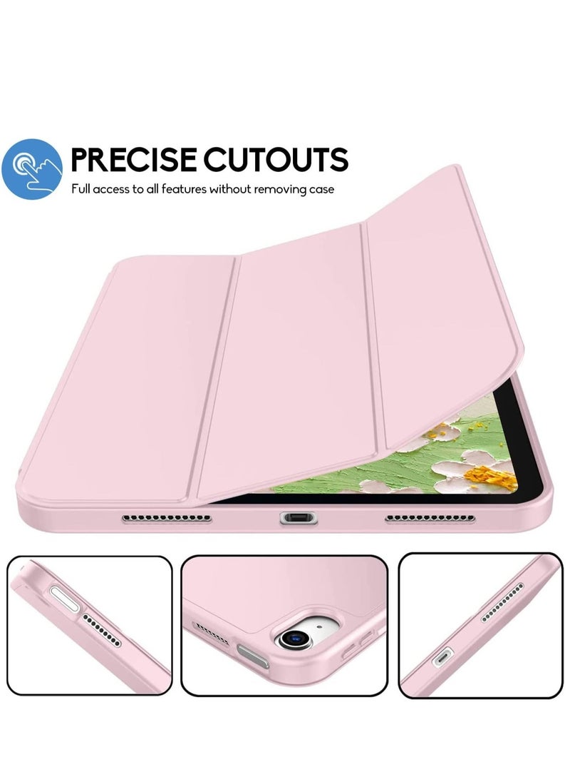 JAJEEK iPad 10th Generation Case 2022 with Pencil Holder - Soft TPU Back Protective Smart Trifold Stand Cover for iPad 10.9 Inch (10th Gen), Auto Wake/Sleep - Pink - Image 5
