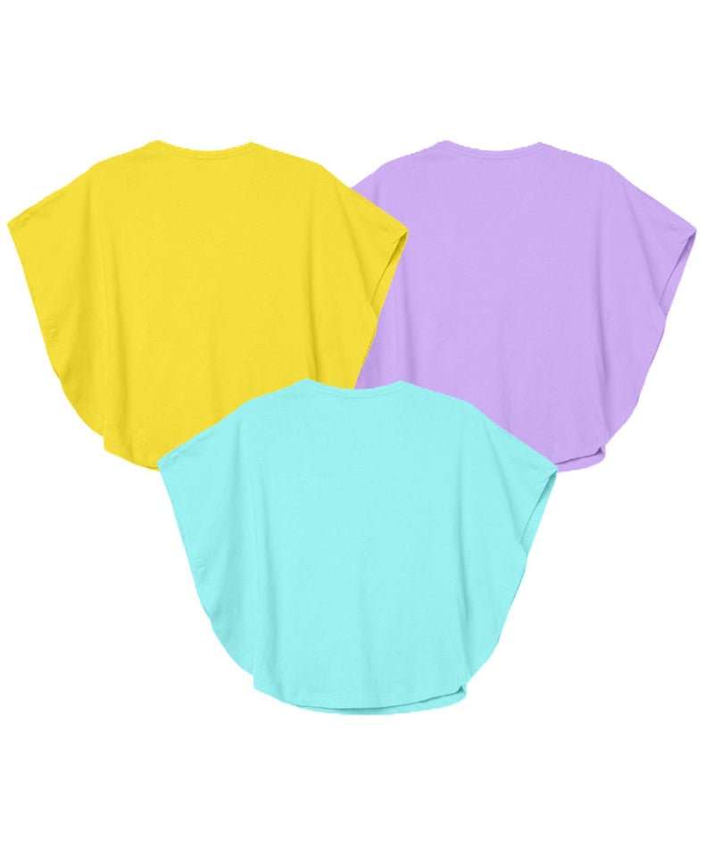 KYDA KIDS® 100% Cotton Printed Stylish Tshirt, Regular Fit Tops for Girls - (Pack of 3) - Image 2