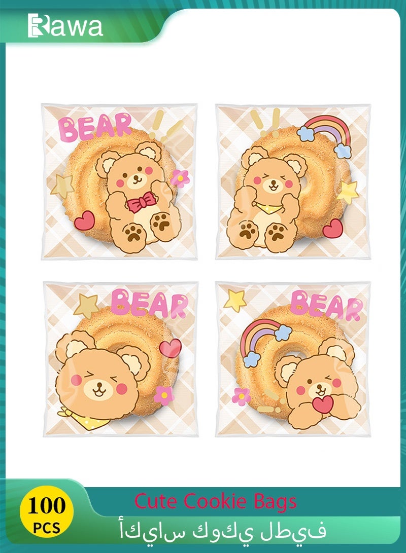 روعة 100 قطعة أكياس ملفات تعريف الارتباط لطيفة ذاتية الختم ، أكياس وجبات خفيفة ذاتية اللصق مقاس 7 × 7 سم ، أكياس هدايا من السيلوفان المسطحة لحفلات الأطفال ، أكياس حلوى الزفاف ، أكياس الحلوى ، أكياس التخزين ، أكياس تغليف وتخزين المواد الغذائية الشفافة ، (متعددة الأنماط ، صديقة للبيئة) - Image 1