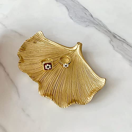 Pewery Jewelry Dish, Resin Small Leaf Shaped Ring Holder Jewelry Organizer, Trinket Dish Mini Tray for Christmas Birthday Wedding Gifts - Image 4