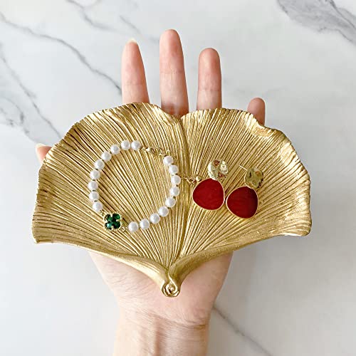 Pewery Jewelry Dish, Resin Small Leaf Shaped Ring Holder Jewelry Organizer, Trinket Dish Mini Tray for Christmas Birthday Wedding Gifts - Image 3