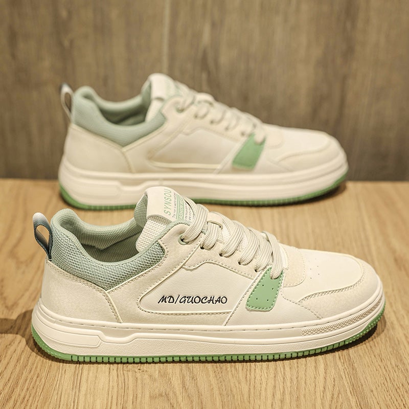 Small White Shoes Men'S Explosions Summer Breathable All-Match Sneakers Genuine Leather Working Shoes Sports Casual White Shoes - Image 1