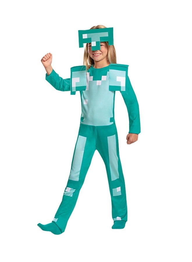 Minecraft diamond armor cosplay game character Performance costumes Headwear + Jumpsuit Two-piece set A gift for Minecraft fans - Image 1