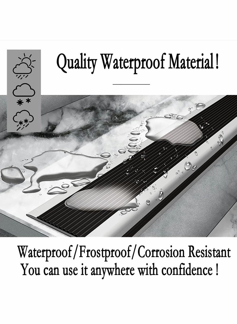 Stair Leading Edge Protector, Waterproof Anti-Slip Rubber Step Adhesive Decorative Protection Strip for Home School Nursing Indoor and Outdoor Steps(Black) - Image 4