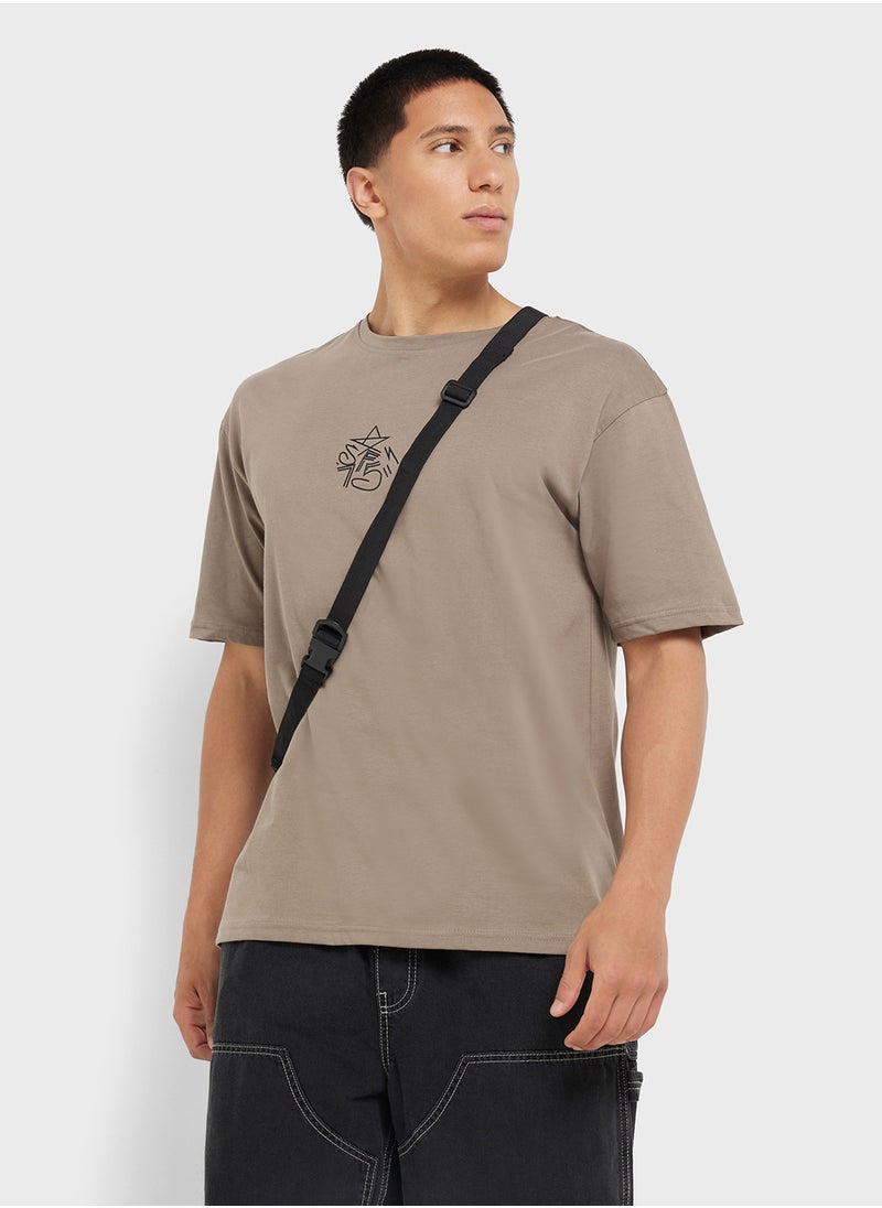 Seventy Five - Graphic Print Oversized T-Shirt - Image 1