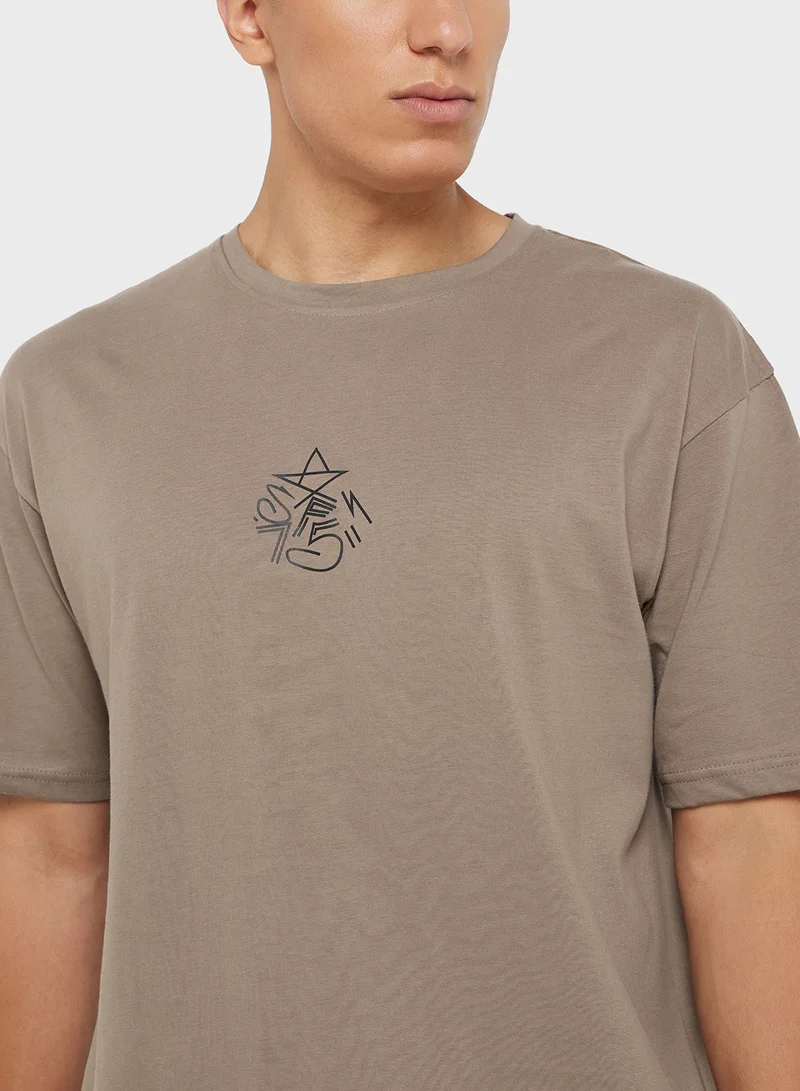 Seventy Five Graphic Print Oversized T-Shirt