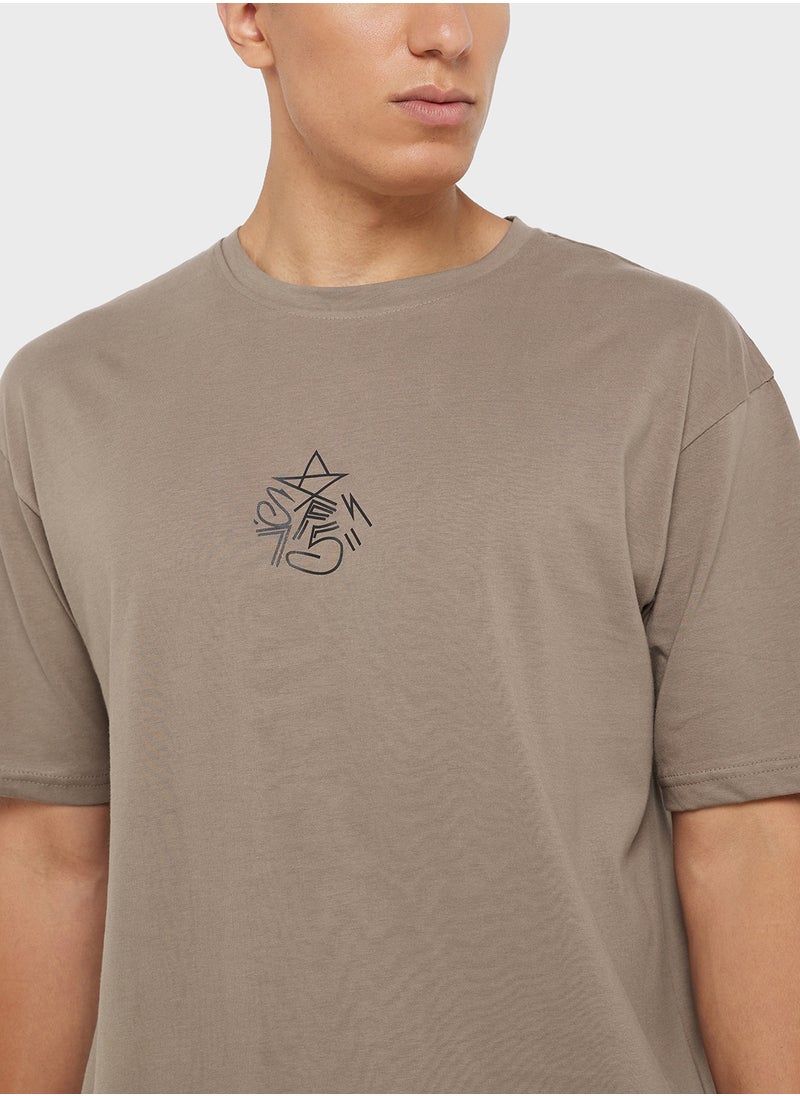 Seventy Five - Graphic Print Oversized T-Shirt - Image 1
