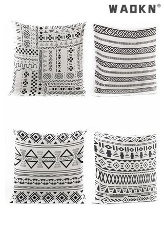 Selected Set Of 4 Cushion Covers (45cm Square) With Hidden Side Zipper And Modern Patterns - Decorative Pillow Cases That Add Color To Your Bed, Sofa, And Lounge Chair - pzsku/Z117FE7AF191D1C414871Z/45/1746223106/6e9705af-8f46-41e8-b78a-3bc724772a1e