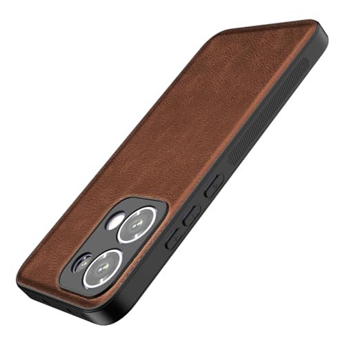 Kapa Tux Leather Back Cover for Oppo Reno 13 5G | Slim Shockproof Camera Protection Bumper Case (Brown) - Image 1